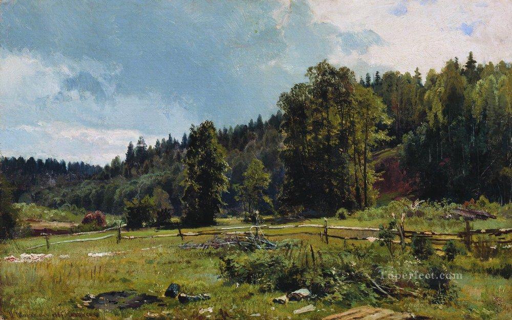meadow at the forest edge siverskaya 1887 classical landscape Ivan Ivanovich Oil Paintings